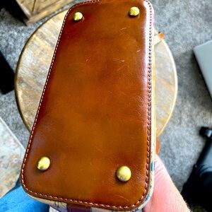 Floral print leather cross-body purse
